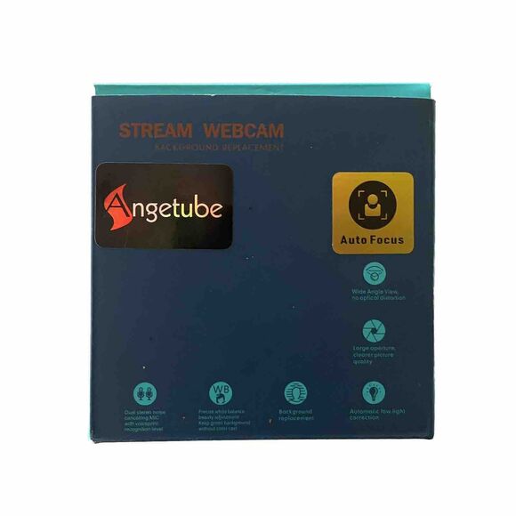 Angetube Stream Webcam Background Replacement W/Low Light Correction & 2.4Ghz - Picture 1 of 7